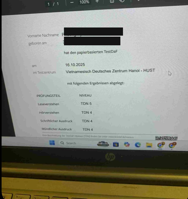 Chứng chỉ TestDaF C1