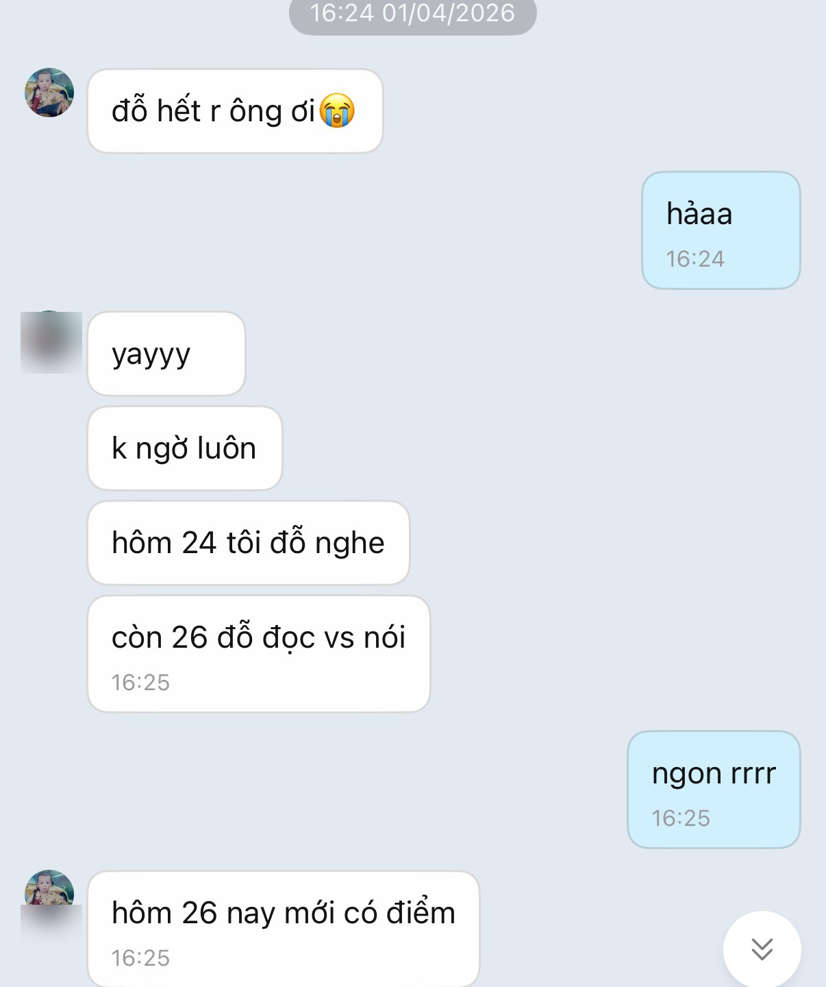 Học viên báo tin đỗ B1